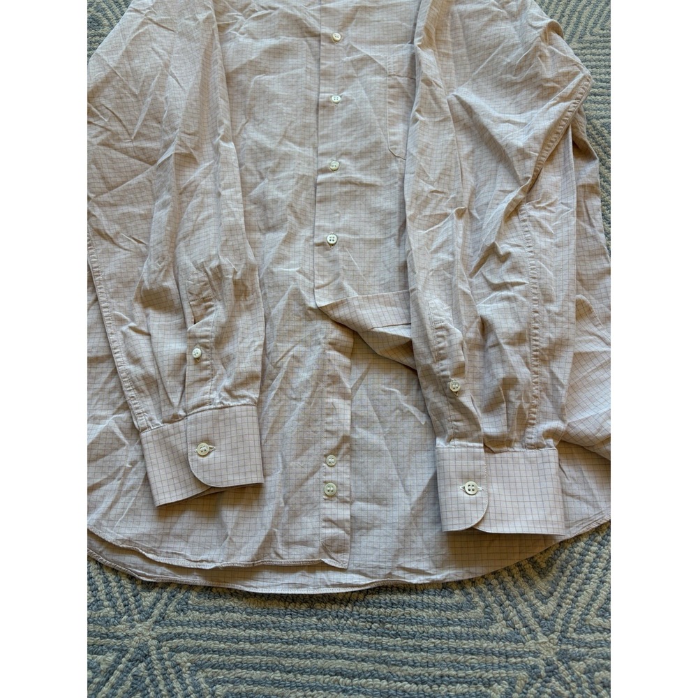 Ermenegildo Zenga Long Sleeve Button Shirt - Orange/Gray - 40 15.5 - Picture 2 of 5